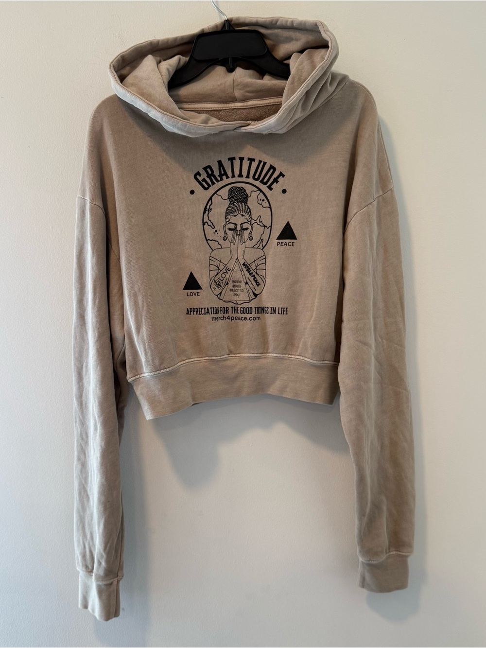 Merch 4 Peace Gratitude Love Peach Hoodie Size Small New #Lux-L